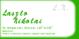 laszlo nikolai business card